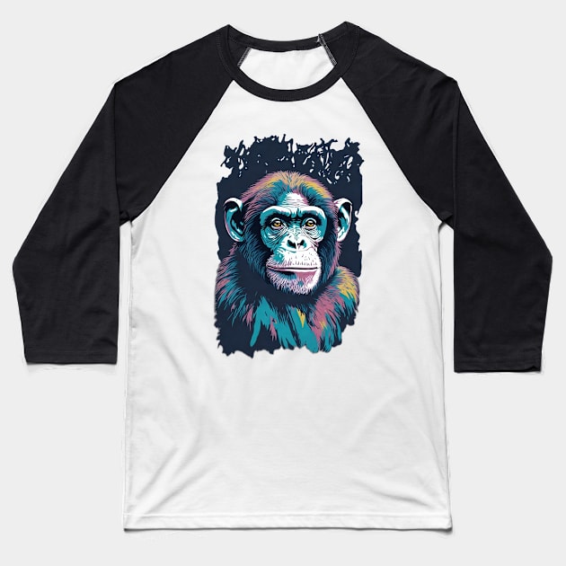 Chimpanzee Baseball T-Shirt by Javisolarte